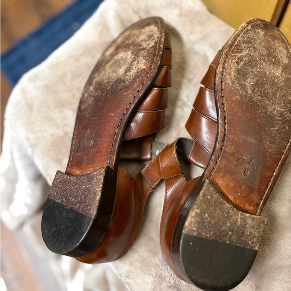 Vintage Cole Haan Bragano Brown Leather Fisherman Sandals Size 7M - Womens 9 - Picture 7 of 10
